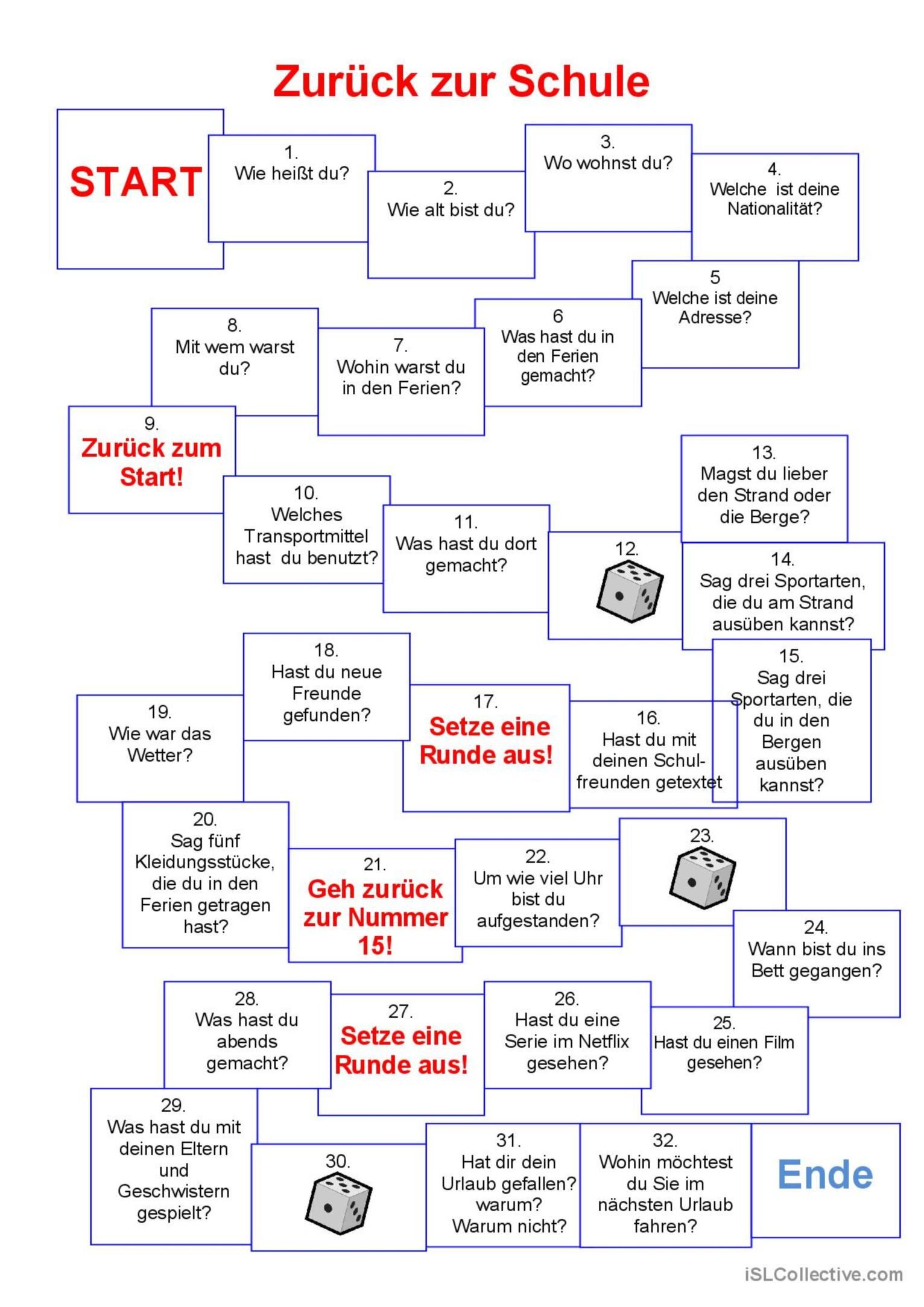 Brettspiel – Zurück zur Schule