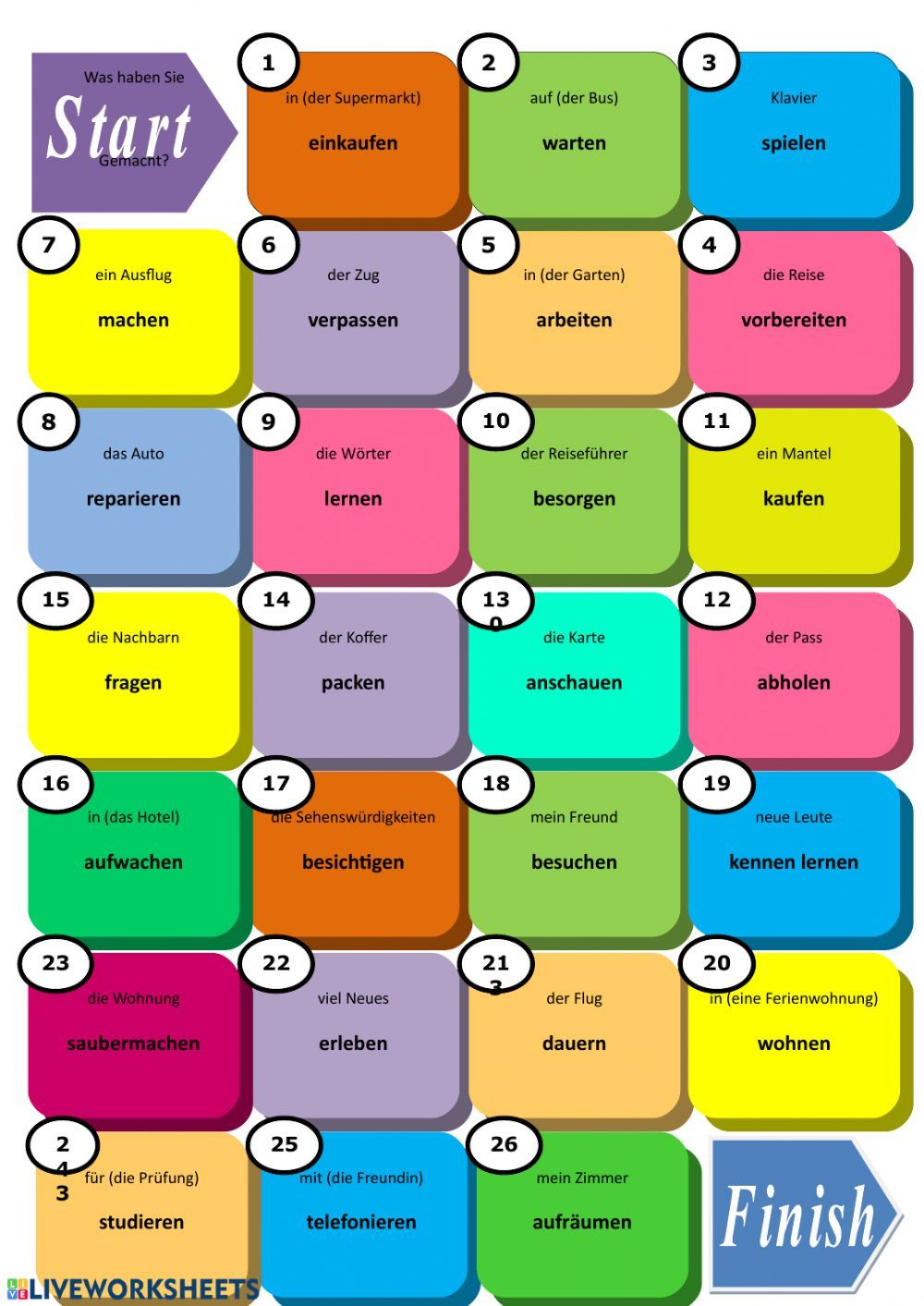 Perfekt Spiel worksheet