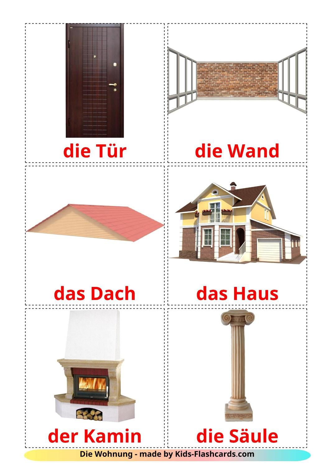 House – 25 Free Printable German Flashcards
