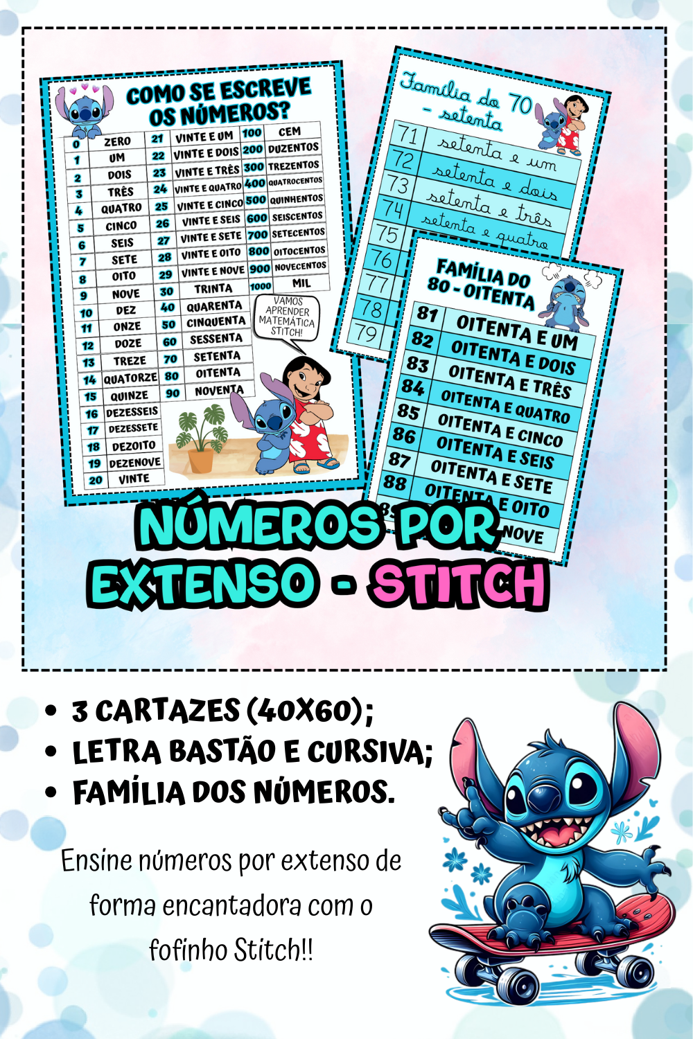 NÚMEROS POR EXTENSO – COM O FOFÍSSIMO STITCH
