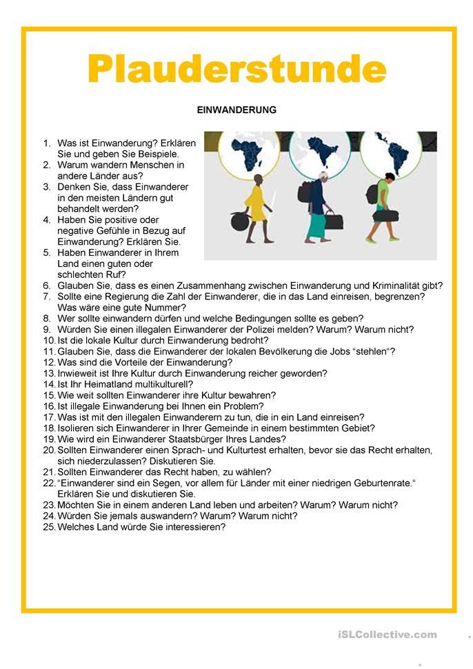 Plauderstunde – Einwanderung