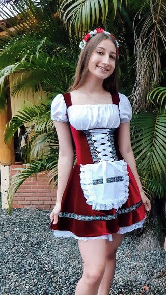 Vestido Alemã Bordo Luxuoso Oktoberfest