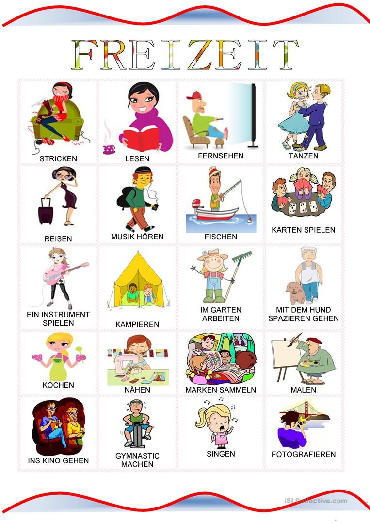 Bilderderwörterbuch – Freizeit